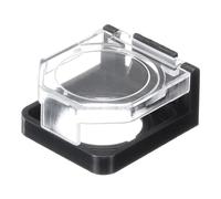 sourcing map Stop Button Cover, 1.5"x1.7"x0.6" Round Transparent Push Button Switch Cover with Adhesive Black Base for Push Button 1pcs