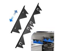 sourcing map Stove Gap Covers Length 13.8" to 27.5" Black 2 Packs | Adjustable,Stainless Steel Stove Gap Filler Range Trim Kit,Heat Resistant Stove Guard for Kitchen Countertop,0.79" Width