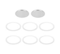 sourcing map Stovetop Espresso Maker Replacement Aluminium Coffee Pot Parts with 1pcs Filter and 6pcs Silicone Gasket Seals 82x71x5.5mm for 12-Cup Mocha Coffee Maker Pot(Silver)