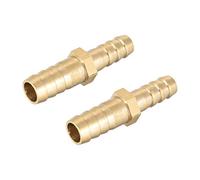 sourcing map Straight Brass Barb Fitting Reducer,Fit Hose ID 10mm-8mm 2pcs
