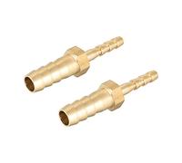 sourcing map Straight Brass Barb Fitting Reducer, Fit Hose ID 8mm to 4mm 2pcs