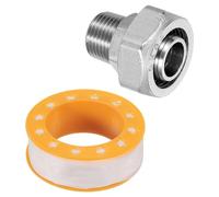 sourcing map Straight Fitting for 3/4 Inch Rapid Air Tubing with 1/2 Inch Male NPT Thread, Brass-Nickel Plated Adapter Fittings for Garage Compressed Air Line Piping System Kit, Silver