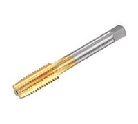 sourcing map Straight Flute Taps, M12 x 1.75 Metric Left Hand Titanium Coated M35 Cobalt High Speed Steel Machine Tapping Screw Thread Milling Tap Machinist Repair Threading Tool