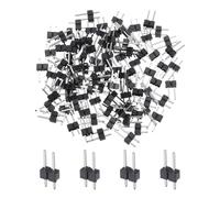 sourcing map Straight Male Pin Header DIP Single Row 2 Pin 2.54mm Pitch Gold Plated for PCB Pack of 100,Black