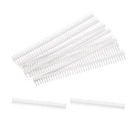 sourcing map Straight Male Pin Header DIP Single Row 40 Pin 2.54mm Pitch Copper for PCB Pack of 10,White