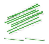 sourcing map Straight Male Pin Header DIP Single Row 40 Pin 2.54mm Pitch Copper Plated for PCB Pack of 10,Green