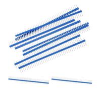 sourcing map Straight Male Pin Header DIP Single Row 40 Pin 2.54mm Pitch Copper Plated for PCB Pack of 10,Blue