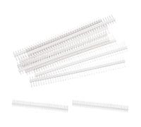 sourcing map Straight Male Pin Header DIP Single Row 40 Pin 2.54mm Pitch Copper Plated for PCB Pack of 10,White