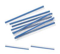 sourcing map Straight Pin Header DIP Double Row 40 Pin 2.54mm Pitch Copper for PCB Pack of 10,Blue