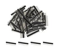 sourcing map Straight Pin Header DIP Single Row 12 Pin 2.54mm Pitch Gold Plated for PCB Pack of 50