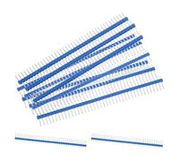 sourcing map Straight Pin Header DIP Single Row 40 Pin 2.54mm Pitch Copper for PCB Pack of 10,Blue
