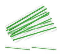 sourcing map Straight Pin Header DIP Single Row 40 Pin 2.54mm Pitch Copper for PCB Pack of 10,Green