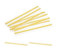 sourcing map Straight Pin Header DIP Single Row 40 Pin 2.54mm Pitch Copper for PCB Pack of 10,Yellow