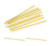 sourcing map Straight Pin Header DIP Single Row 40 Pin 2.54mm Pitch Copper Plated for PCB Pack of 10,Yellow