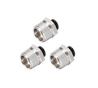 sourcing map Straight Pneumatic Push to Quick Connect Fittings 1/2NPT Male X 6mm Tube OD Silver Tone 3pcs