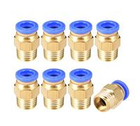 sourcing map Straight Pneumatic Push to Quick Connect Fittings 1/4NPT Male x 8mm Tube OD 8pcs