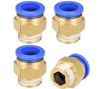 sourcing map Straight Pneumatic Push to Quick Connect Fittings G1/2 Male x 16mm Tube OD 4pcs