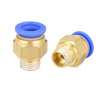 sourcing map Straight Pneumatic Push to Quick Connect Fittings G1/4 Male x 12mm Tube OD 2pcs