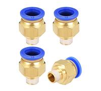 sourcing map Straight Pneumatic Push to Quick Connect Fittings G1/8 Male x 12mm Tube OD 4pcs