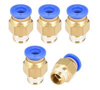 sourcing map Straight Pneumatic Push to Quick Connect Fittings G1/8 Male x 6mm Tube OD 5pcs