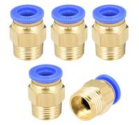 sourcing map Straight Pneumatic Push to Quick Connect Fittings G3/8 Male x 10mm Tube OD 5pcs