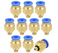 sourcing map Straight Pneumatic Push to Quick Connect Fittings M5 Male x 4mm Tube OD 10pcs