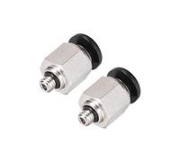 sourcing map Straight Pneumatic Push to Quick Connect Fittings M5 Male X 6mm Tube OD Silver Tone 2pcs