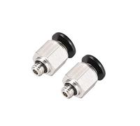 sourcing map Straight Pneumatic Push to Quick Connect Fittings M6 Male X 6mm Tube OD Silver Tone 2pcs