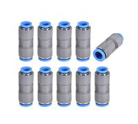 sourcing map Straight Push to Connector Reducer Fitting 10mm to 8mm Quick Release Pneumatic Connector Plastic Union Pipe Tube Fitting Grey 10Pcs