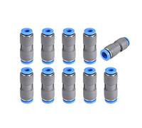 sourcing map Straight Push to Connector Reducer Fitting 8mm to 6mm Quick Release Pneumatic Connector Plastic Union Pipe Tube Fitting Grey 10Pcs