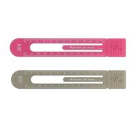 sourcing map Straight Ruler 12cm Metric Bookmark Clip Ruler Design Metal Aluminum Alloy Scale on Both Sides Measuring Scale Tool for Measure Study Reading Classroom Office, Brown & Red