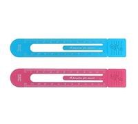 sourcing map Straight Ruler 12cm Metric Bookmark Clip Ruler Design Metal Aluminum Alloy Scale on Both Sides Measuring Scale Tool for Measure Study Reading Classroom Office, Blue & Red