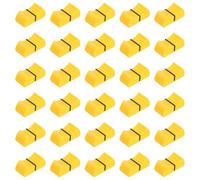 sourcing map Straight Slide Potentiometer Flat Push Knob Plastic Flat Push Knobs for Potentiometer,Guitar, Console, Volume,Bass Insert Shaft 4x1mm/0.16x0.04 Inch Black Yellow Pack of 30