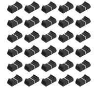sourcing map Straight Slide Potentiometer Flat Push Knob Plastic Flat Push Knobs for Potentiometer,Guitar, Console, Volume,Bass Insert Shaft 4x1mm/0.16x0.04 Inch Black White Pack of 30