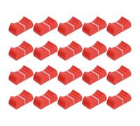 sourcing map Straight Slide Potentiometer Flat Push Knob Plastic Flat Push Knobs for Potentiometer,Guitar, Console, Volume,Bass Insert Shaft 8x1mm/0.31x0.04 Inch Red White Pack of 20