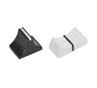 sourcing map Straight Sliding Potentiometer Push-Pull Cap Flat Push Knob Plastic Insert Shaft 4x1.6mm, 4x1mm Black/White 10Set