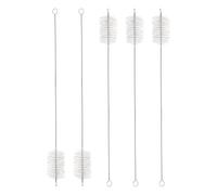 sourcing map Straw Cleaner Brush Set, 12 Inch Length 304 Stainless Steel and Nylon Bristles for Water Bottle Silicone Straw Sippy Cup Pipes, White (30mm OD, 5-Piece-Set)