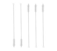 sourcing map Straw Cleaner Brush Set, 12 Inch Length 304 Stainless Steel and Nylon Bristles for Water Bottle Silicone Straw Sippy Cup Pipes, White (20mm OD, 5-Piece-Set)