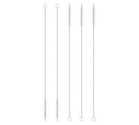 sourcing map Straw Cleaner Brush Set, 12 Inch Length 304 Stainless Steel and Nylon Bristles for Water Bottle Silicone Straw Sippy Cup Pipes, White (10mm OD, 5-Piece-Set)