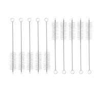 sourcing map Straw Cleaner Brush Set, 6 Inch Length 304 Stainless Steel and Nylon Bristles for Water Bottle Silicone Straw Sippy Cup Pipes, White (20mm OD, 10-Piece-Set)
