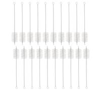 sourcing map Straw Cleaner Brush Set, 8 Inch Length 304 Stainless Steel and Nylon Bristles for Water Bottle Silicone Straw Sippy Cup Pipes, White (30mm OD, 20-Piece-Set)