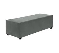 sourcing map Stretch Foot Stool Cover Rectangular Square Foot Stool Slipcover with Elastic for Footstool Living Room Bedroom Fit Length 101-127cm / 39.76"-50", L-Large, Dark Gray