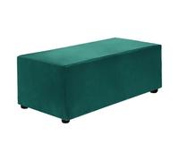 sourcing map Stretch Foot Stool Cover Rectangular Square Foot Stool Slipcover with Elastic for Footstool Living Room Bedroom Fit Length 83-101cm / 32.68"-39.76", M-Large, Dark Green