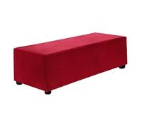 sourcing map Stretch Foot Stool Cover Rectangular Square Foot Stool Slipcover with Elastic for Footstool Living Room Bedroom Fit Length 101-127cm / 39.76"-50", L-Large, Wine Red