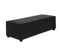 sourcing map Stretch Foot Stool Cover Rectangular Square Foot Stool Slipcover with Elastic for Footstool Living Room Bedroom Fit Length 101-127cm / 39.76"-50", L-Large, Black