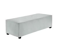 sourcing map Stretch Foot Stool Cover Rectangular Square Foot Stool Slipcover with Elastic for Footstool Living Room Bedroom Fit Length 101-127cm / 39.76"-50", L-Large, Light Gray