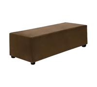 sourcing map Stretch Foot Stool Cover Rectangular Square Foot Stool Slipcover with Elastic for Footstool Living Room Bedroom Fit Length 101-127cm / 39.76"-50", L-Large, Dark Brown