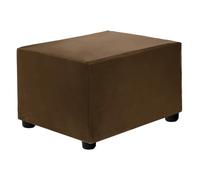 sourcing map Stretch Foot Stool Cover Rectangular Square Foot Stool Slipcover with Elastic for Footstool Living Room Bedroom Fit Length 50-76cm / 19.69"-29.92", S-Large, Dark Brown