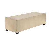 sourcing map Stretch Foot Stool Cover Rectangular Square Foot Stool Slipcover with Elastic for Footstool Living Room Bedroom Fit Length 101-127cm / 39.76"-50", L-Large, Taupe