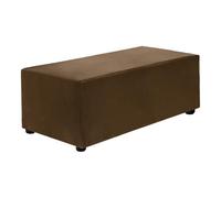 sourcing map Stretch Foot Stool Cover Rectangular Square Foot Stool Slipcover with Elastic for Footstool Living Room Bedroom Fit Length 83-101cm / 32.68"-39.76", M-Large, Dark Brown